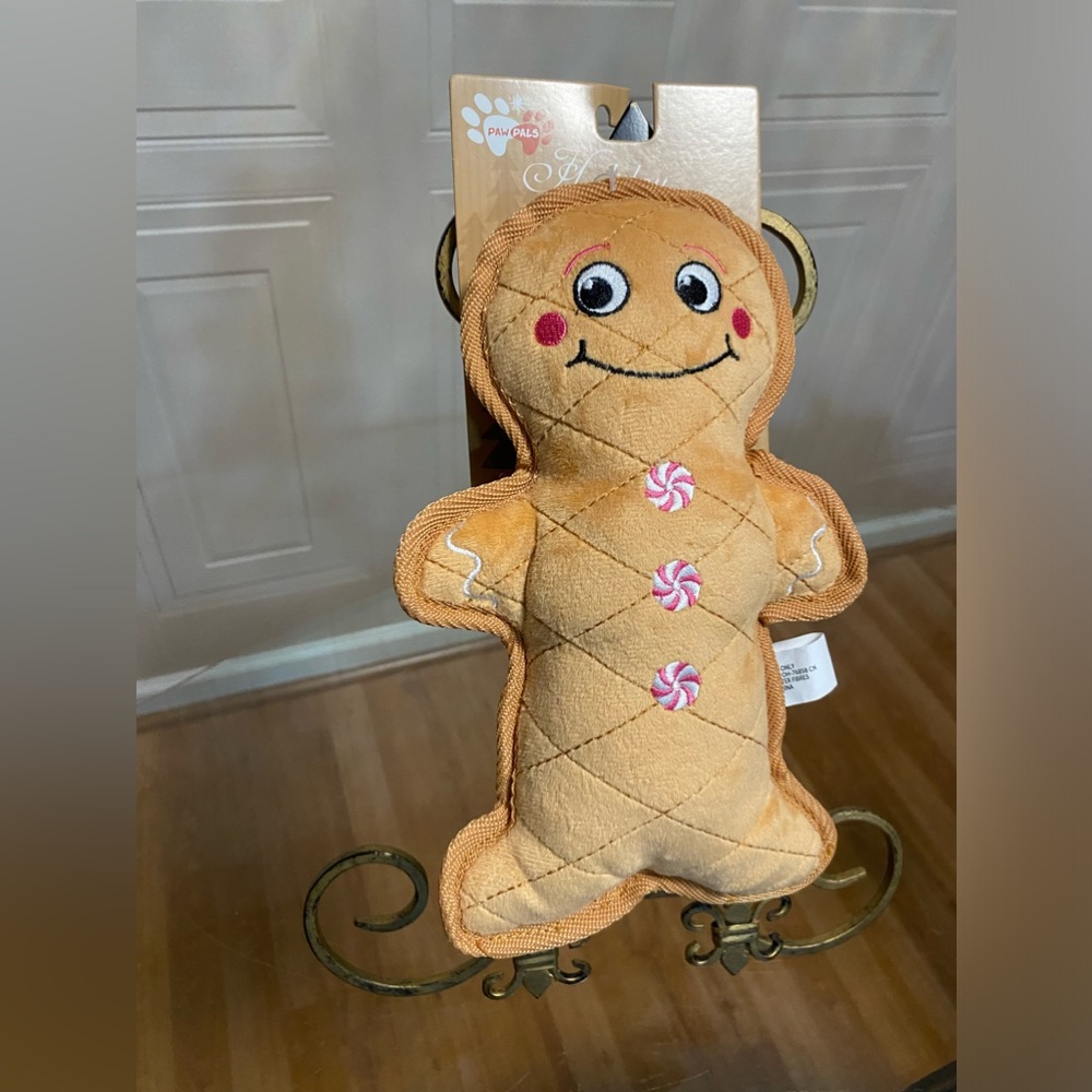 Paw Pals  |  Christmas Gingerbread | Squeaky Plush Dog Toy 10”